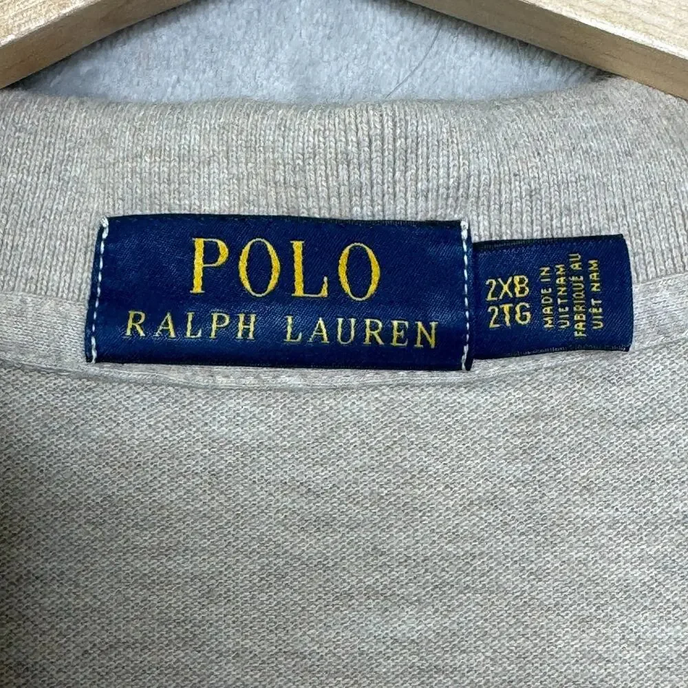 Polo Ralph Lauren Polo Shirt Mens 2XB Oatmeal Tan Embroidered Pony Pique Cotton